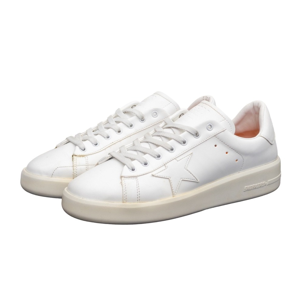 Golden Goose Pure Star Low Top Sneakers White Leather Men's EU 47 US 14 UK 13